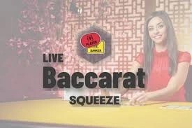 Baccarat Squeeze by Evolution, showcased at dazardbet.it – game logo